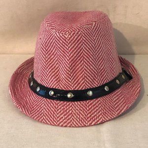 Size Medium UBI Fuchsia/White/Black Studded Fedora Hat